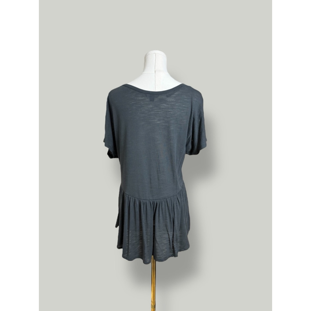 AMERICAN EAGLE Blouse Women Size Medium Gray Baby Doll Top Floral Eyelet - Picture 4 of 14
